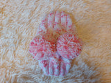 Clothes warm for pets wool hat snood with two pom poms, gift for pet dogs hat with pom poms dachshundknit