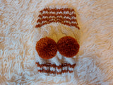 Clothes warm for pets wool hat snood with two pom poms, gift for pet dogs hat with pom poms dachshundknit