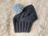 Dog Gray Pompom Hat,Pet Clothes Pompom Hat,Warm Puppy Hat dachshundknit