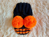 Clothing for miniature dachshund or small dog hat with two pompons dachshundknit