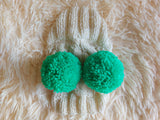 Clothing for miniature dachshund or small dog hat with two pompons dachshundknit