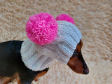 Military hat for dog, summer accessory for dog in military style knitted panama hat dachshundknit