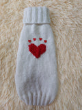 Heart wool sweater for pet, dog sweater for valentine's day, dog valentine's day gift with heart dachshundknit