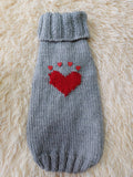 Heart wool sweater for pet, dog sweater for valentine's day, dog valentine's day gift with heart dachshundknit