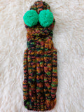 Warm bright outfit for pets hoodie with pompoms, dog dachshund bright hoodie with pompoms dachshundknit
