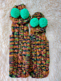 Warm bright outfit for pets hoodie with pompoms, dog dachshund bright hoodie with pompoms dachshundknit