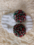 Warm hat for pets with pom-poms, Hat for mini dachshund with two pompons dachshundknit