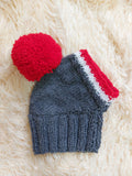 Monkey pet hat with big pompom, warm winter dog hat with pompom dachshundknit