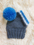 Monkey pet hat with big pompom, warm winter dog hat with pompom dachshundknit