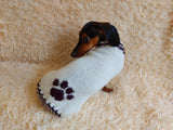 Sweater outfit wool winter for pets dog dachshund with paw dachshundknit