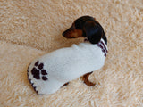 Sweater outfit wool winter for pets dog dachshund with paw dachshundknit