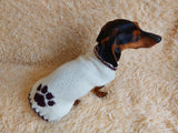 Sweater outfit wool winter for pets dog dachshund with paw dachshundknit