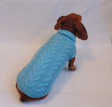 Blue knitted sweater for small dog, clothes for dachshunds, sweater for dogs, clothes for dog dachshundknit