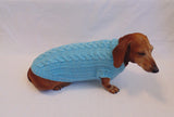 Blue knitted sweater for small dog, clothes for dachshunds, sweater for dogs, clothes for dog dachshundknit