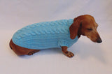 Blue knitted sweater for small dog, clothes for dachshunds, sweater for dogs, clothes for dog dachshundknit