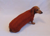 Brown knitted sweater for dachshund dog dachshundknit