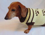 Cardigan with footprints for small dachshund dachshundknit