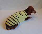 Cardigan with footprints for small dachshund dachshundknit