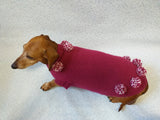 Christmas dachshund clothes pom-pom sweater dachshundknit