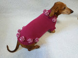 Christmas dachshund clothes pom-pom sweater dachshundknit