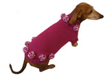 Christmas dachshund clothes pom-pom sweater dachshundknit