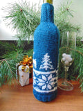 Christmas bottle cover, Christmas bottle decoration,Decor Bottle, Wine Accessories, Knitted bottle,Wine Decor Crochet Bottle Bottle Sweater - dachshundknit