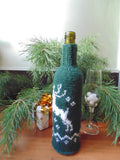 Christmas bottle cover, Christmas bottle decoration, Christmas present, New Year gift, Christmas table, Bottle decoration - dachshundknit