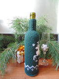 Christmas bottle cover, Christmas bottle decoration, Christmas present, New Year gift, Christmas table, Bottle decoration - dachshundknit