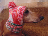 Christmas knitted hat dog, dog hat, winter hat, dachshund hat - dachshundknit