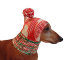 Christmas knitted hat dog, dog hat, winter hat, dachshund hat - dachshundknit