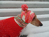 Christmas knitted hat dog, dog hat, winter hat, dachshund hat - dachshundknit