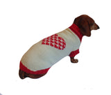 Dachshund clothes Heart knitted sweater - dachshundknit