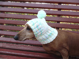 Clothes for dogs handmade knitted hat with pompon dachshundknit