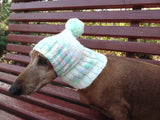 Clothes for dogs handmade knitted hat with pompon dachshundknit