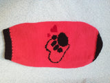 Knitted pink heart sweater for dachshund dachshundknit