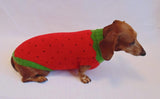 Knitted sweater strawberry for dogs, clothes for dachshunds dachshundknit