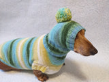 Set sweater and hat for dogs, sweater and hat for dachshunds, clothes for dogs, clothes for dachshunds - dachshundknit