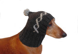 Winter gray warm hat for dog or cat - dachshundknit