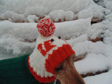 Winter knitted hat squirrels for a small dog, handmade hat dachshund, - dachshundknit