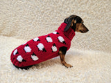 Dachshund sweater Sheep dog outfit apparel warm festive custom knit pet clothes costume dachshund