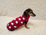 Dachshund sweater Sheep dog outfit apparel warm festive custom knit pet clothes costume dachshund
