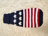 Dog sweater American flag, fancy dachshund outfit striped sweater with stars
