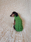 Dachshund Cable Knit Sweater, Dog Turtleneck, Knitted Puppy Clothes, Winter Dog Coat, Handmade Dog Apparel, Long Dog Breed Sweater