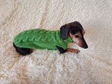 Dachshund Cable Knit Sweater, Dog Turtleneck, Knitted Puppy Clothes, Winter Dog Coat, Handmade Dog Apparel, Long Dog Breed Sweater