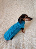 Dachshund Cable Knit Sweater, Dog Turtleneck, Knitted Puppy Clothes, Winter Dog Coat, Handmade Dog Apparel, Long Dog Breed Sweater (Копия)