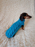 Dachshund Cable Knit Sweater, Dog Turtleneck, Knitted Puppy Clothes, Winter Dog Coat, Handmade Dog Apparel, Long Dog Breed Sweater (Копия)