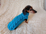 Dachshund Cable Knit Sweater, Dog Turtleneck, Knitted Puppy Clothes, Winter Dog Coat, Handmade Dog Apparel, Long Dog Breed Sweater (Копия)
