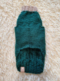 Dachshund Sweater, Knitted Dog Jumper, Green Cable Knit Dog Clothes, Small Dog Outfit, Winter Puppy Apparel, Handmade Dog Gift