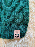 Dachshund Sweater, Knitted Dog Jumper, Green Cable Knit Dog Clothes, Small Dog Outfit, Winter Puppy Apparel, Handmade Dog Gift