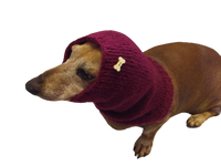Handmade angora snood scarf for dogs, Snood Warm Winter Knitted Dog Hat Warm Ears Dachshund Snood Hat